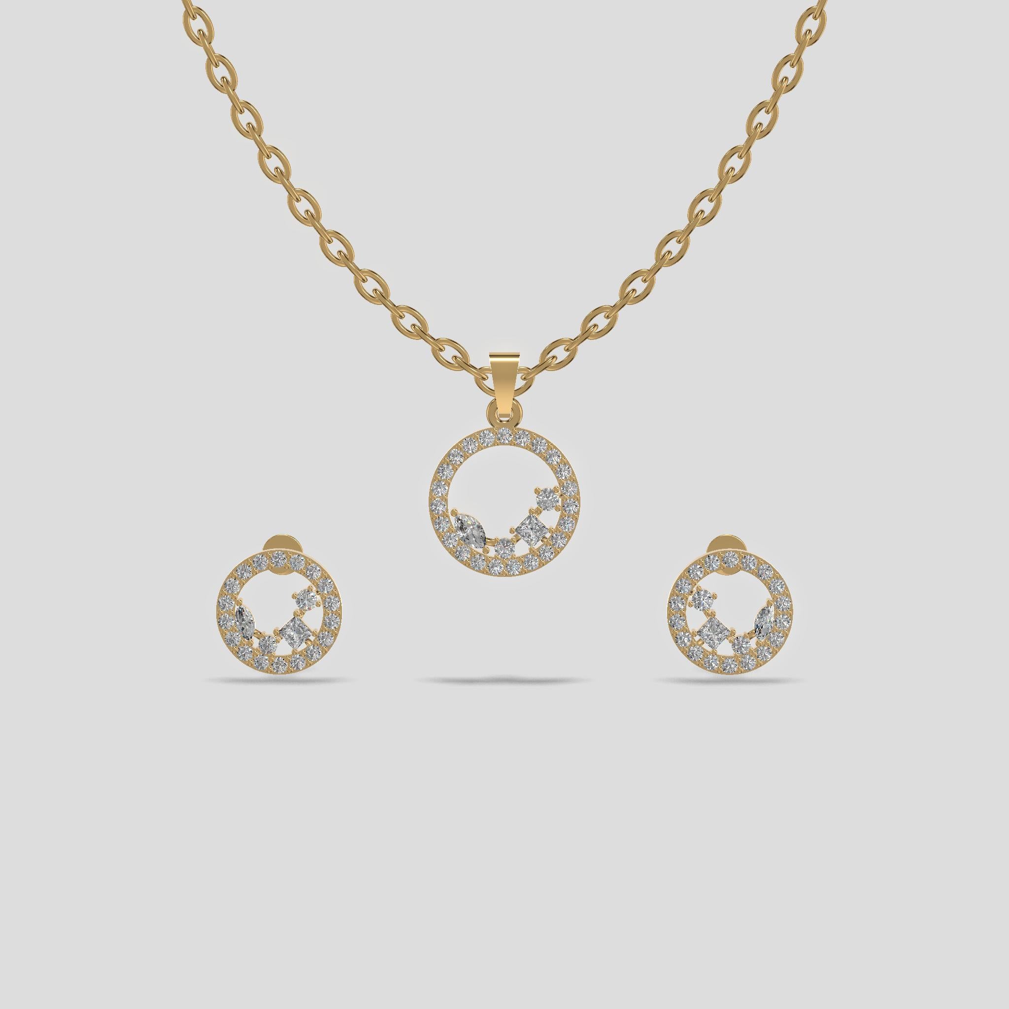 Ever Bloom Circle Pendant Set