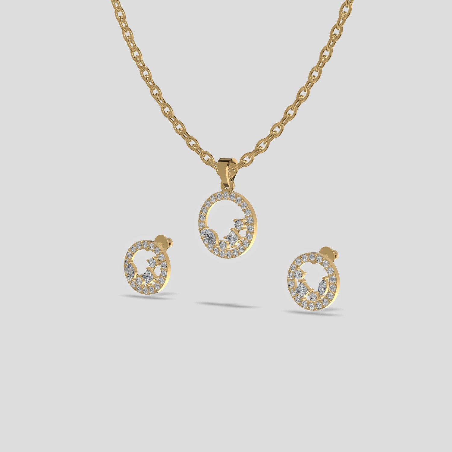 Ever Bloom Circle Pendant Set