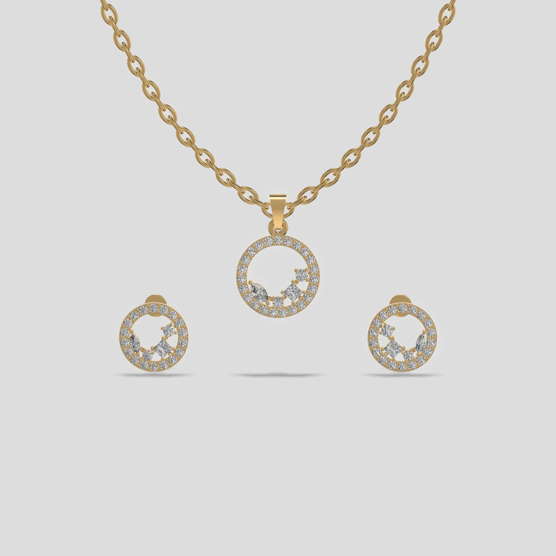 Ever Bloom Circle Pendant Set