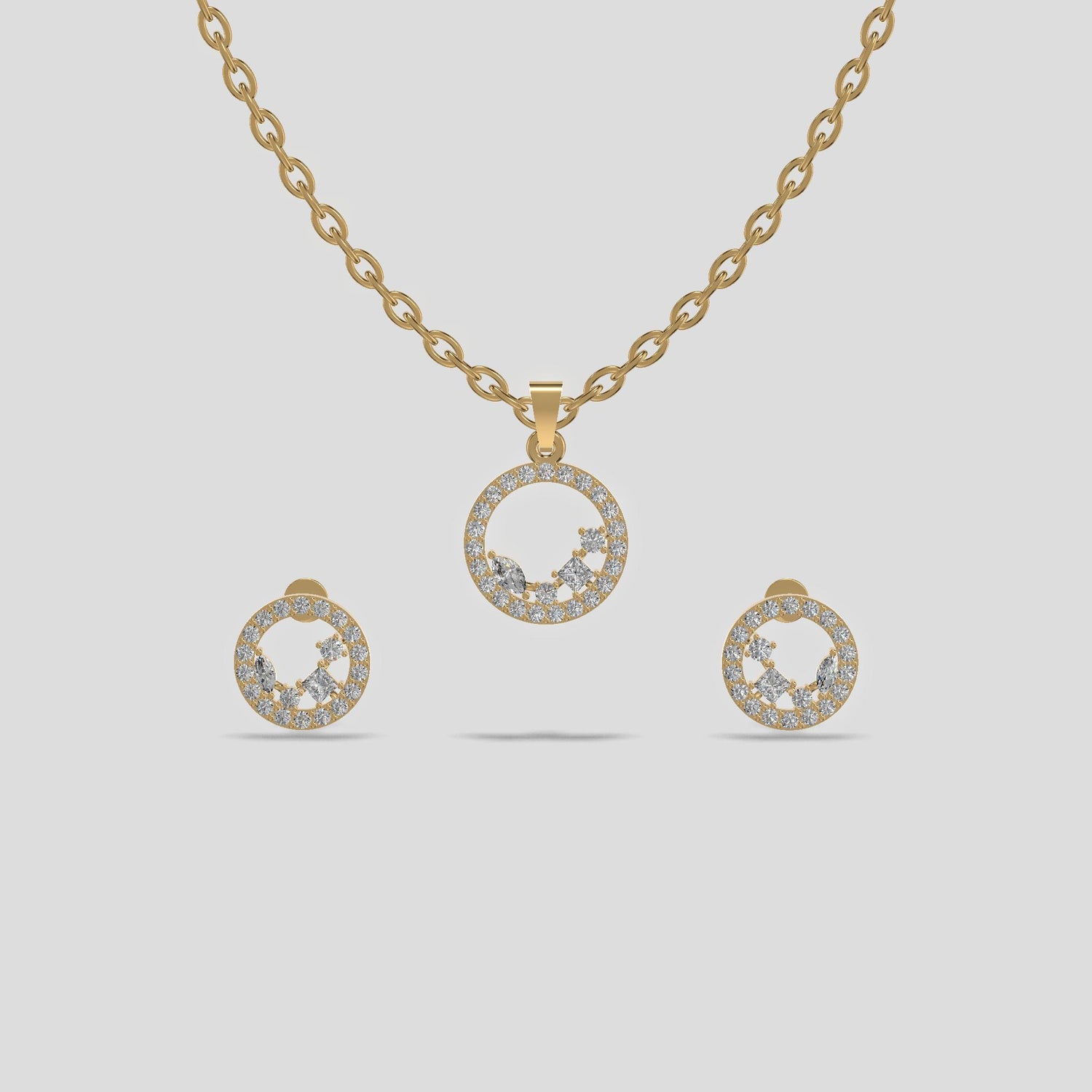 Ever Bloom Circle Pendant Set