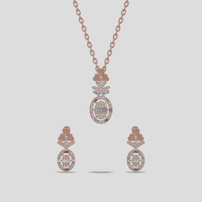 Pavé Rose Gold Pendant Set
