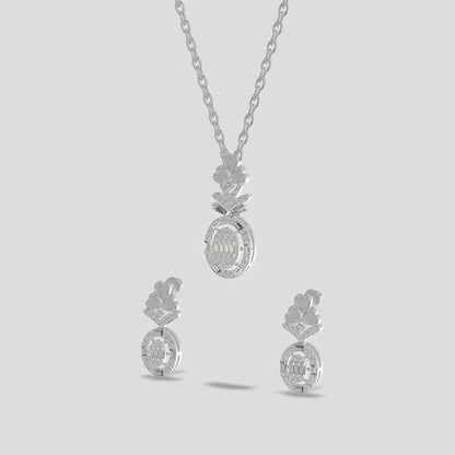 Pavé Rose-Gold Pendant Set Platinum