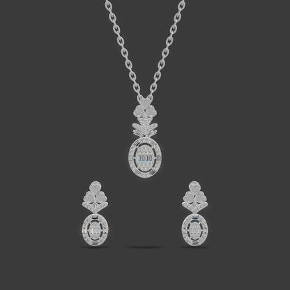 Pavé Rose-Gold Pendant Set Platinum