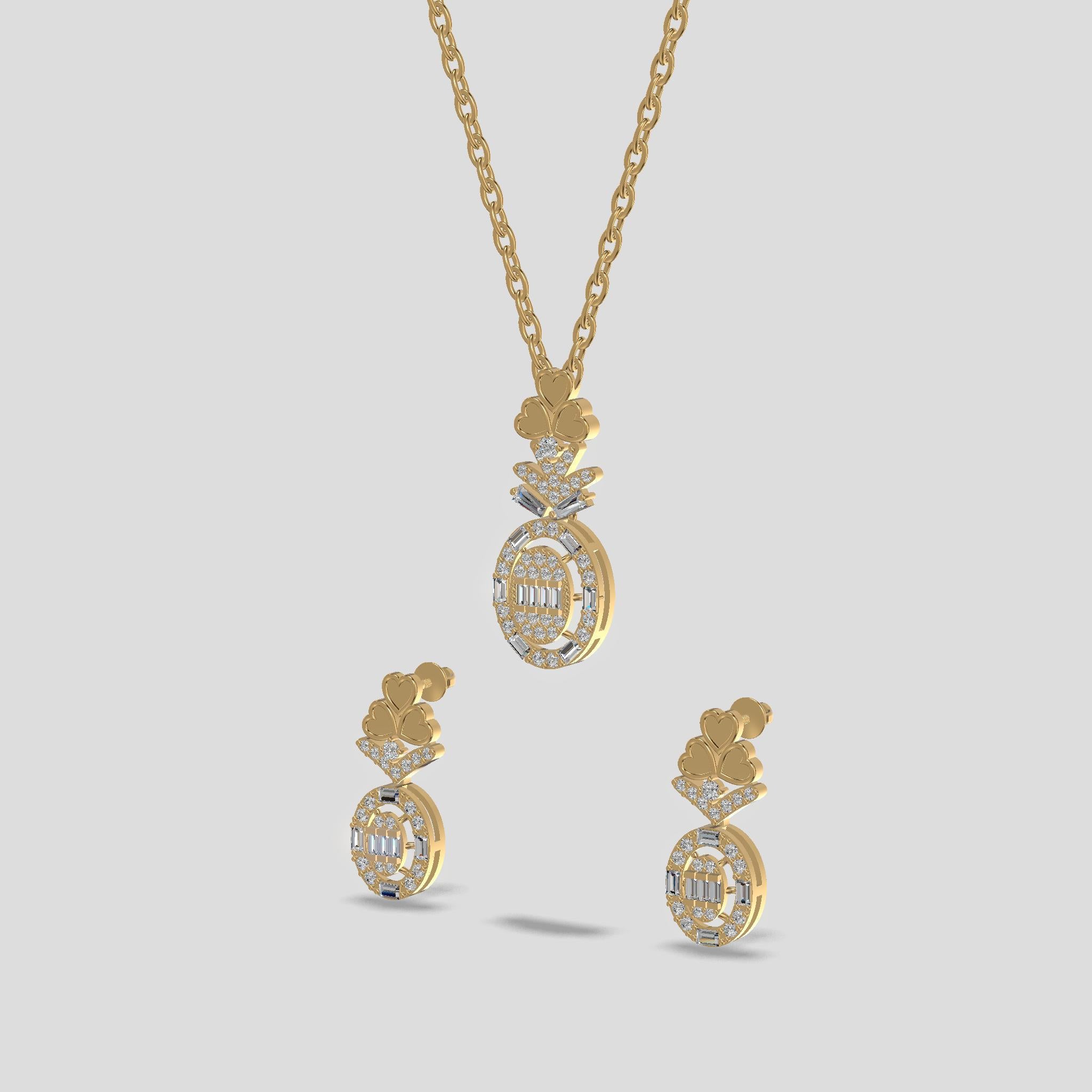 Pavé Rose Gold Pendant Set