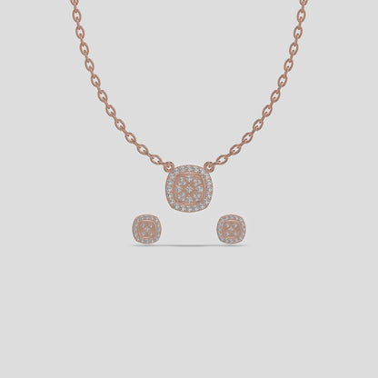 Celeste Glow Cushion Diamond Chain Set Gold