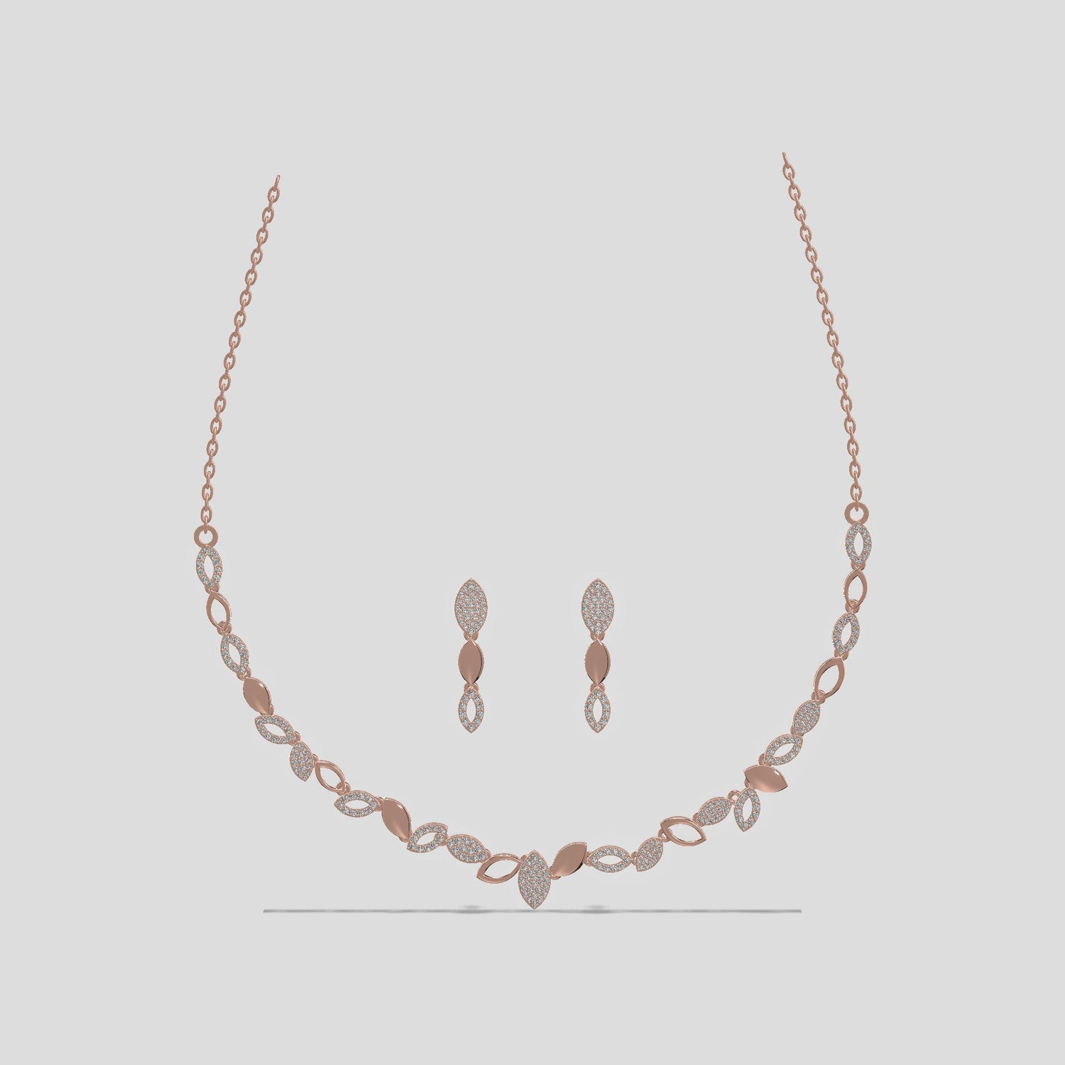Elysian Leaf Necklace Set Gold