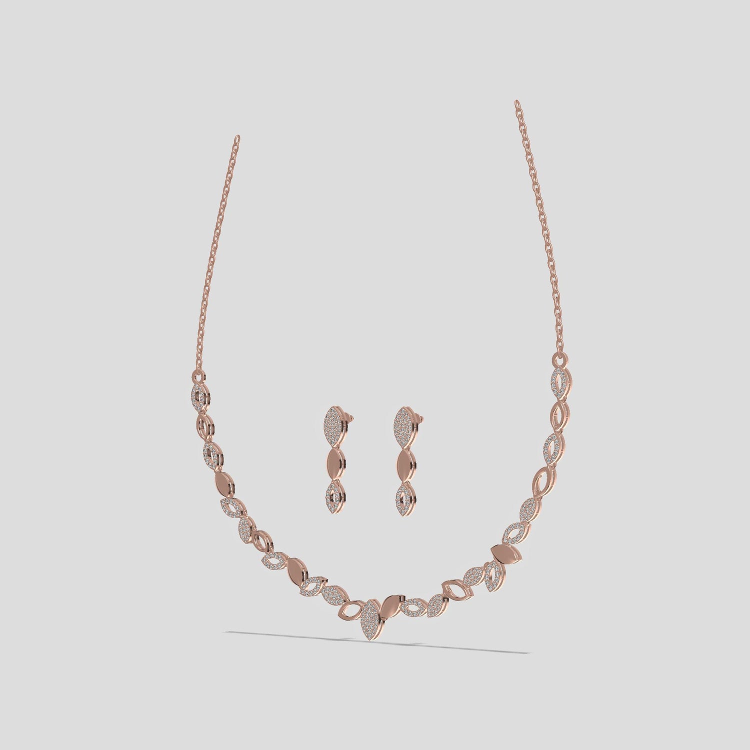 Elysian Leaf Necklace Set Gold
