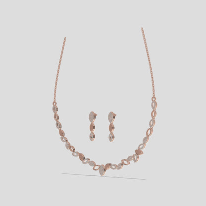 Elysian Leaf Necklace Set Gold