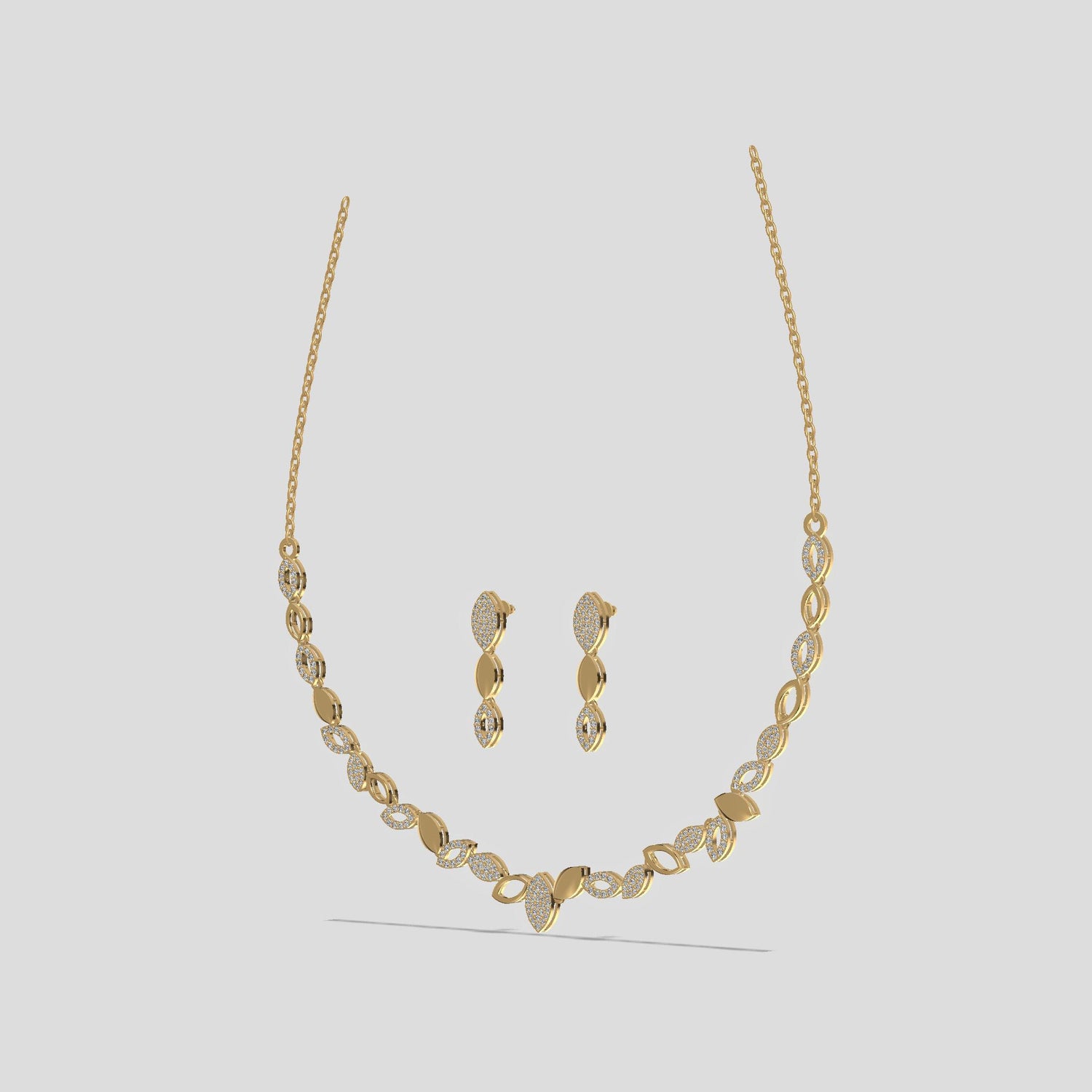 Elysian Leaf Necklace Set Gold