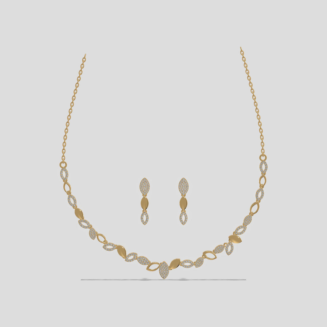 Elysian Leaf Necklace Set Gold