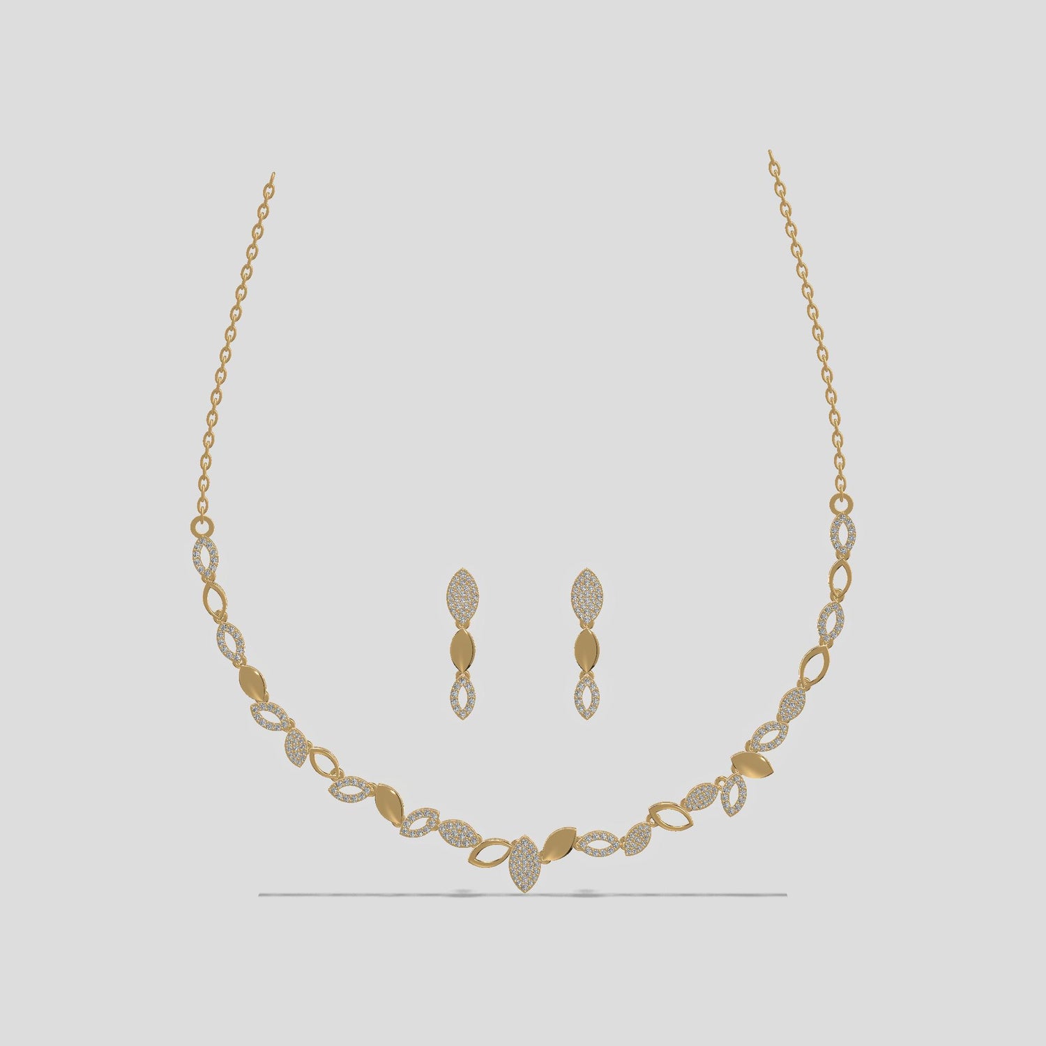 Elysian Leaf Necklace Set Gold