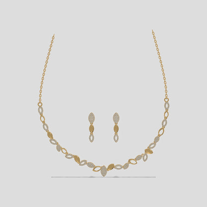 Elysian Leaf Necklace Set Gold