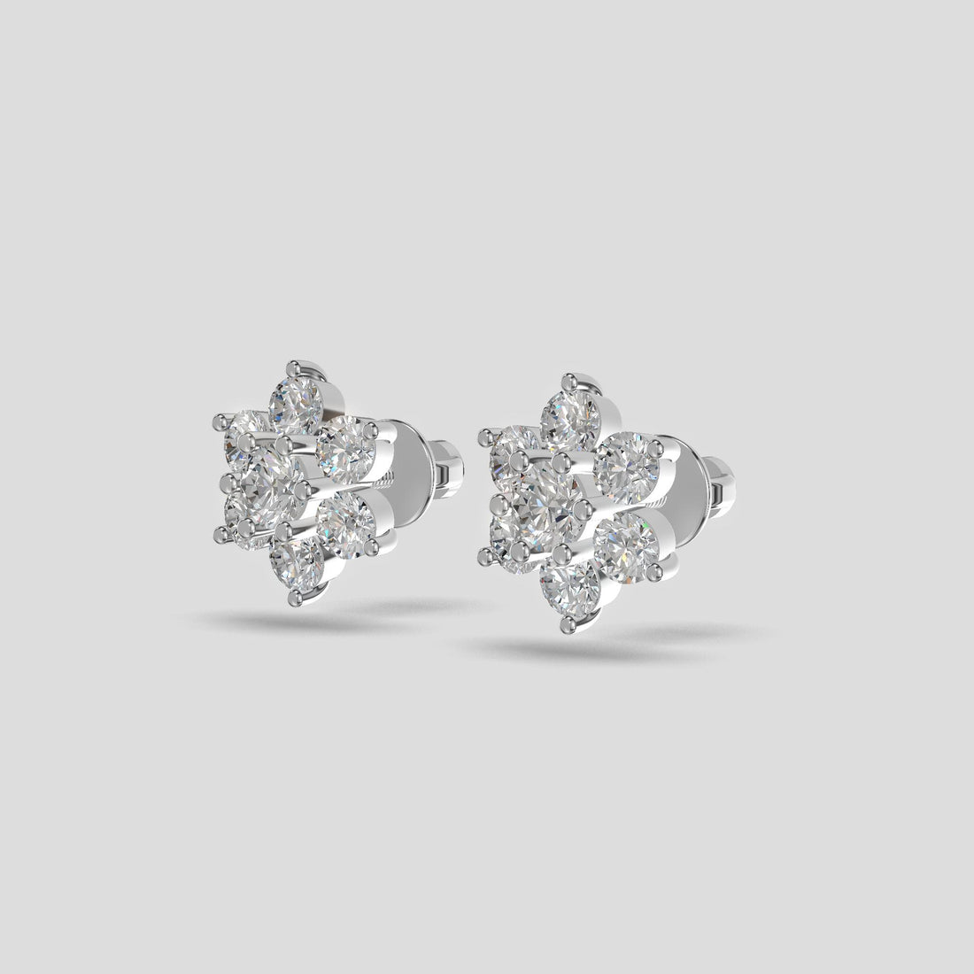 Blossom Cluster Earrings Silver