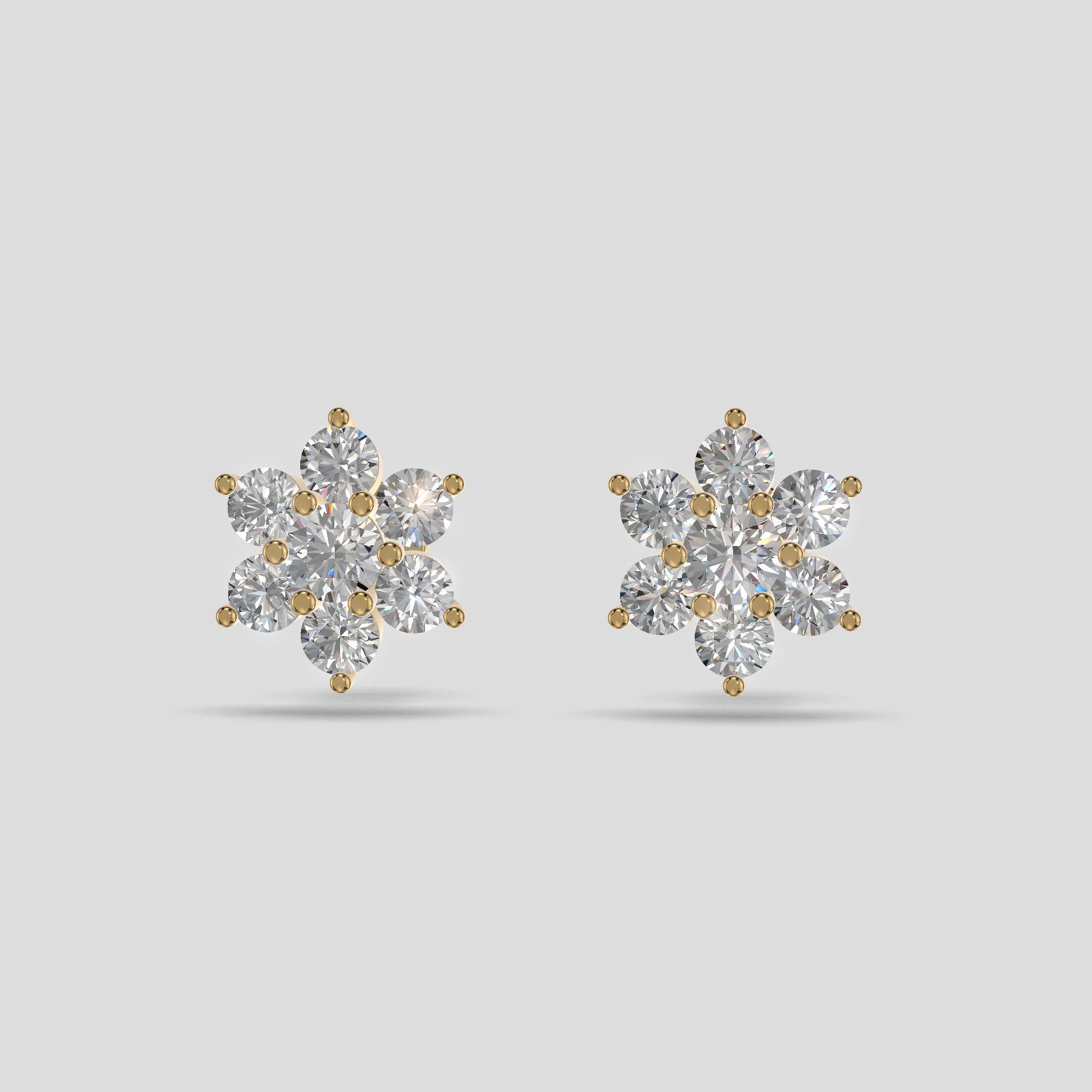 Blossom Cluster Earrings Gold