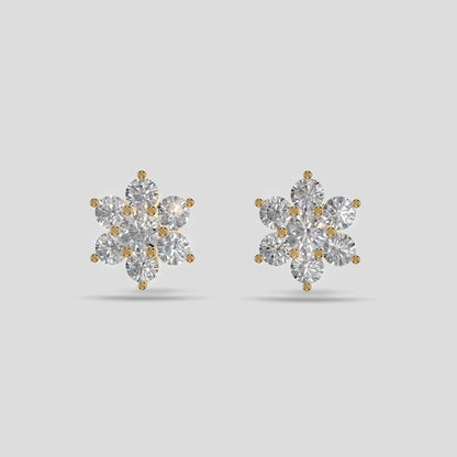 Blossom Cluster Earrings Gold