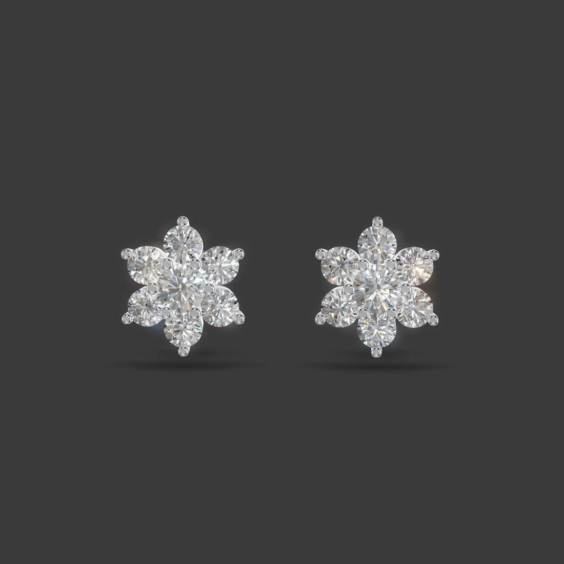 Blossom Cluster Earrings Silver