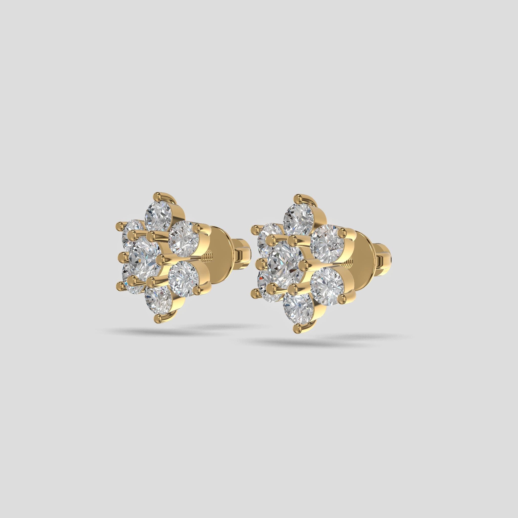 Blossom Cluster Earrings Gold