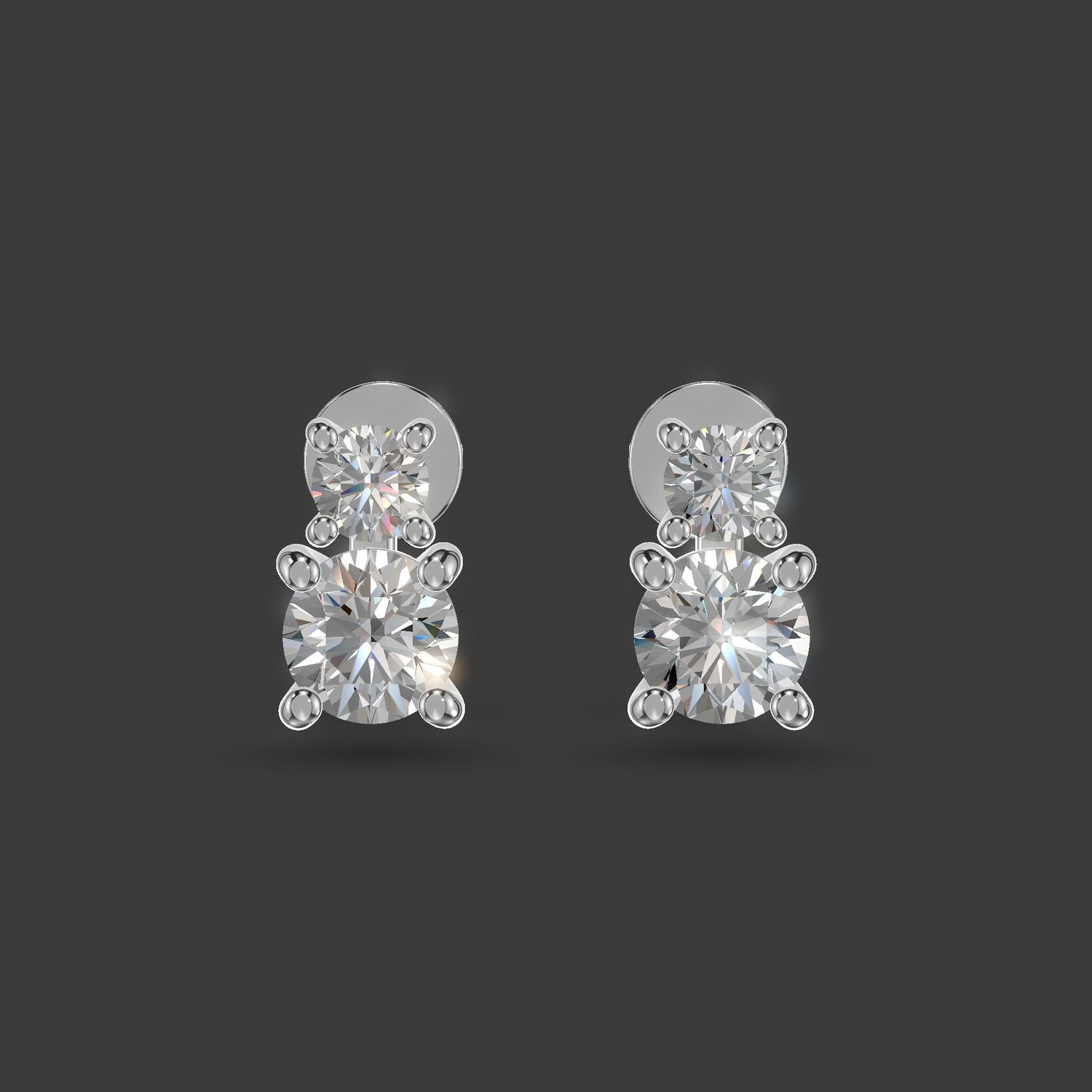 Elegant Cascade Earrings Platinum