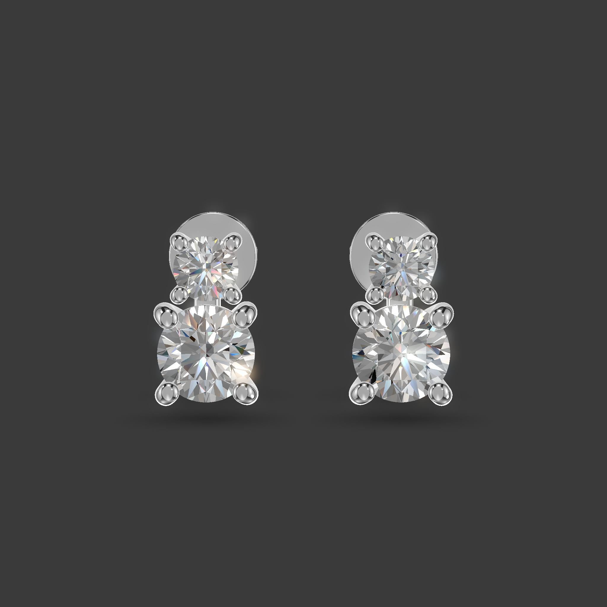 Elegant Cascade Earrings Platinum