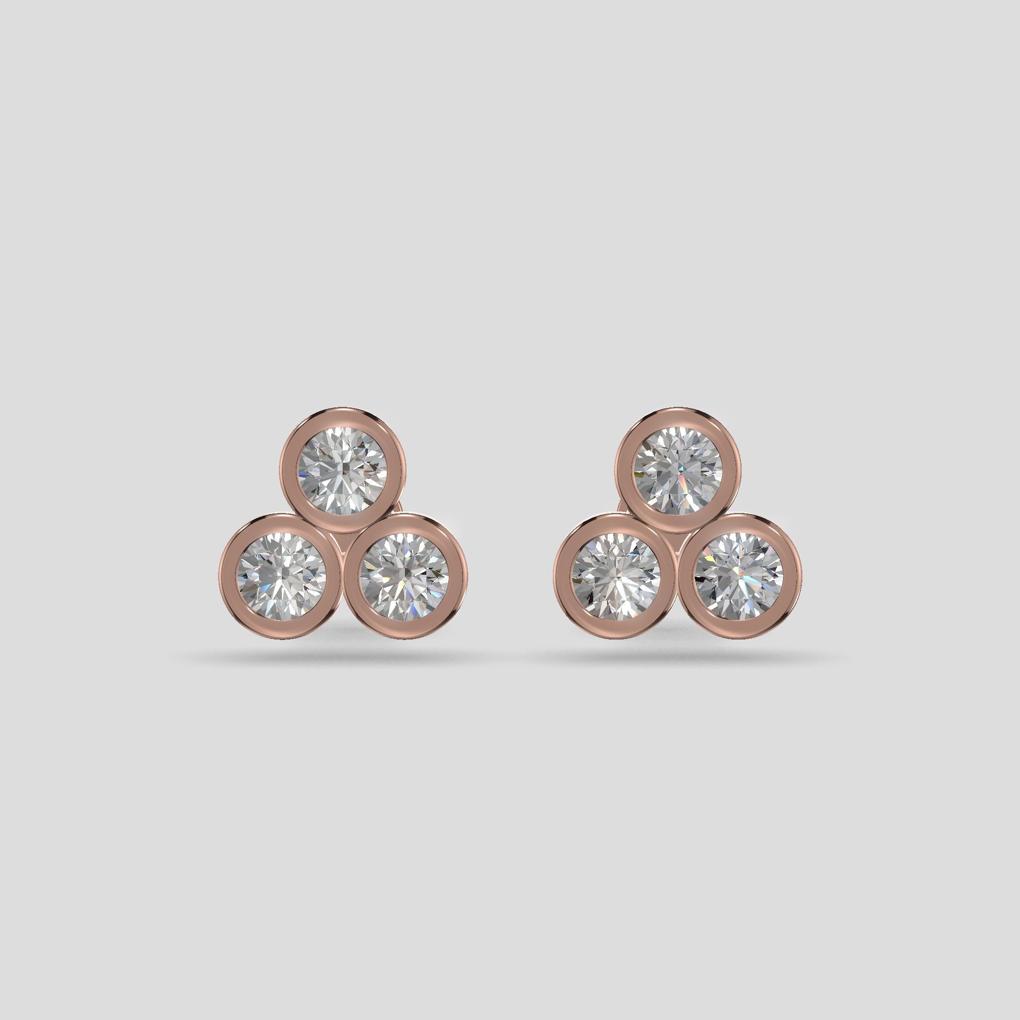 Trilight Cluster Studs Gold