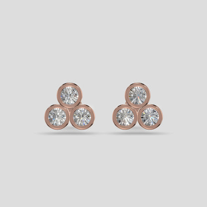 Trilight Cluster Studs Gold