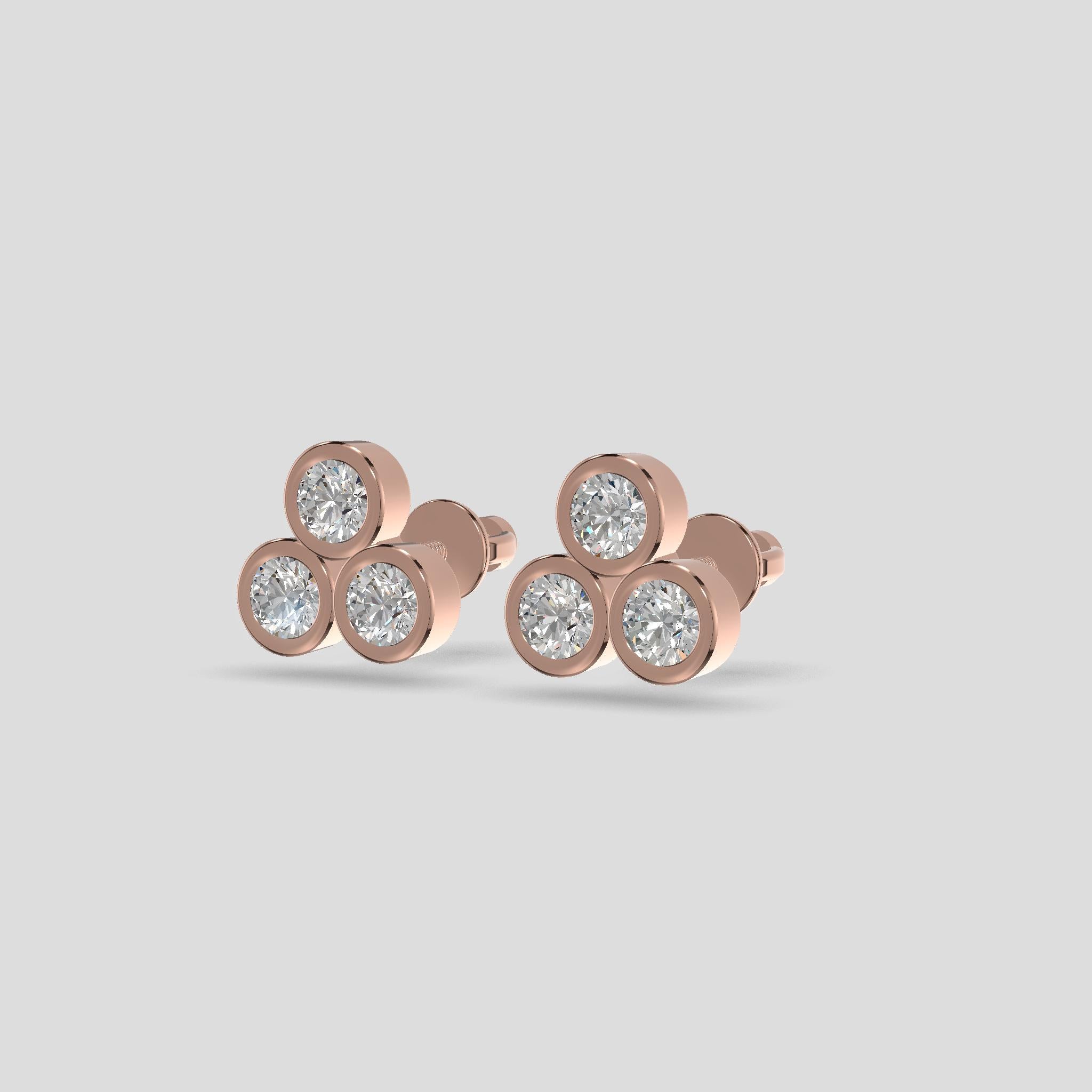 Trilight Cluster Studs Gold
