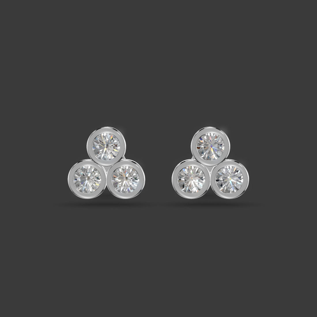 Trilight Cluster Studs Silver