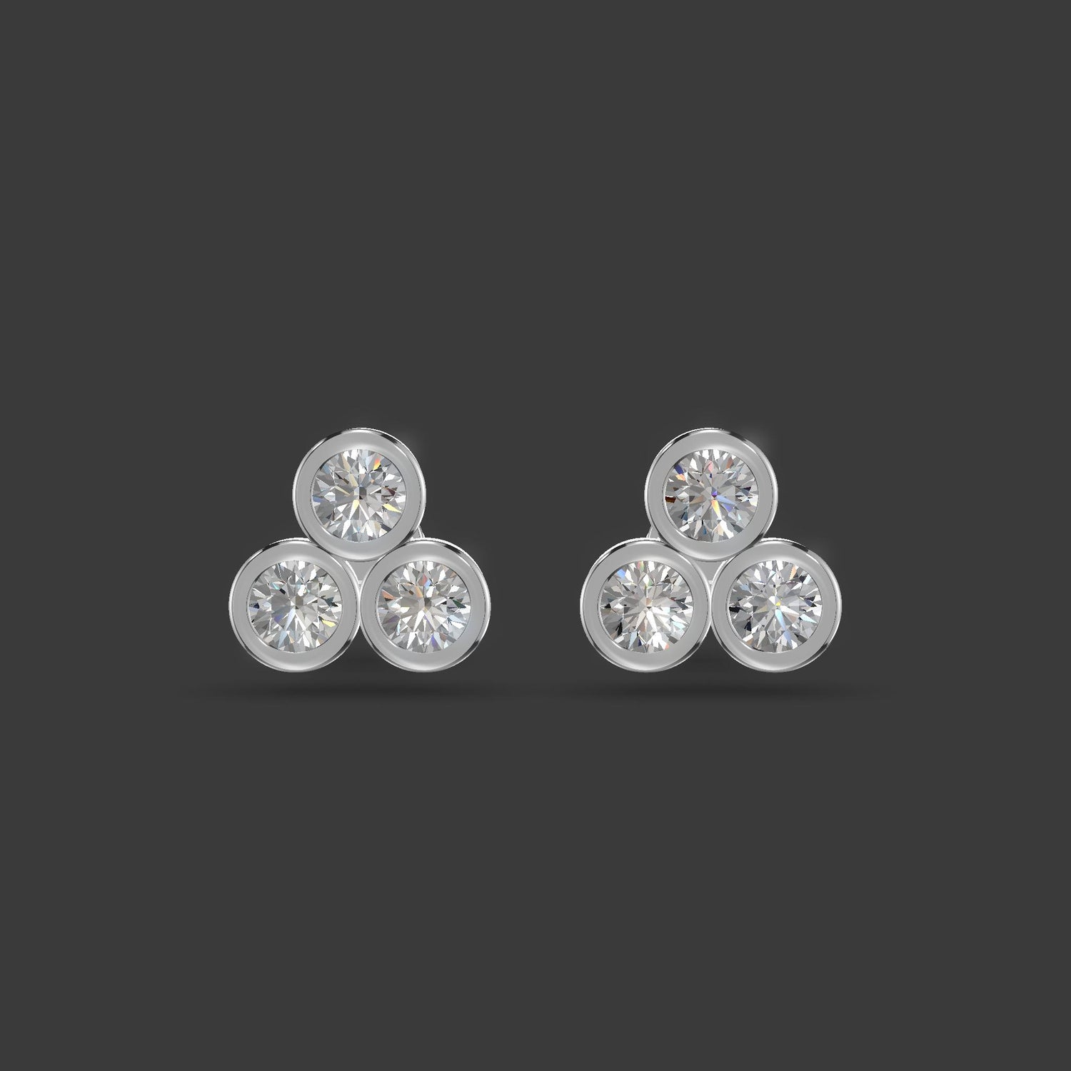Trilight Cluster Studs Platinum
