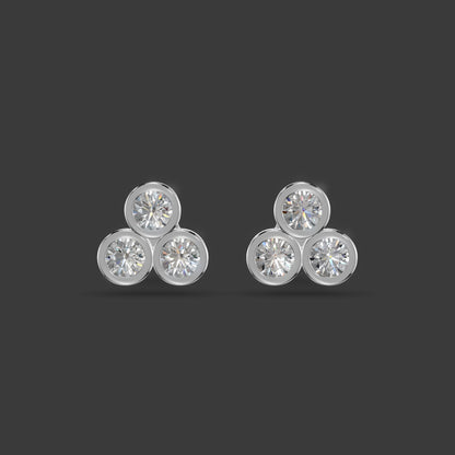 Trilight Cluster Studs Platinum