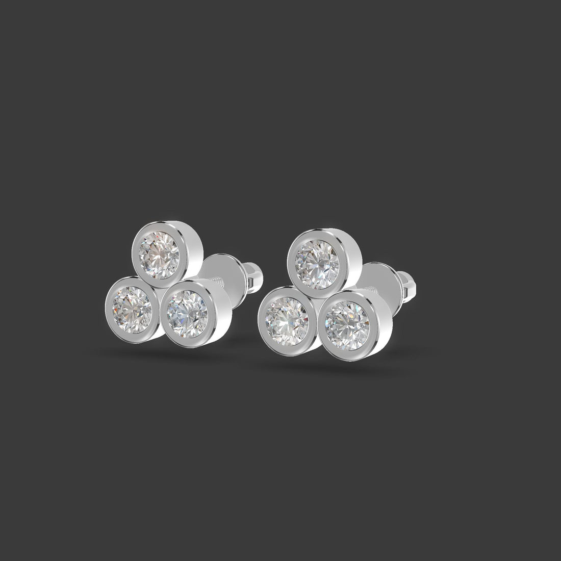 Trilight Cluster Studs Silver