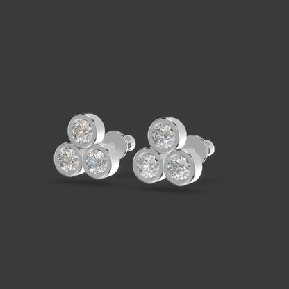 Trilight Cluster Studs Platinum