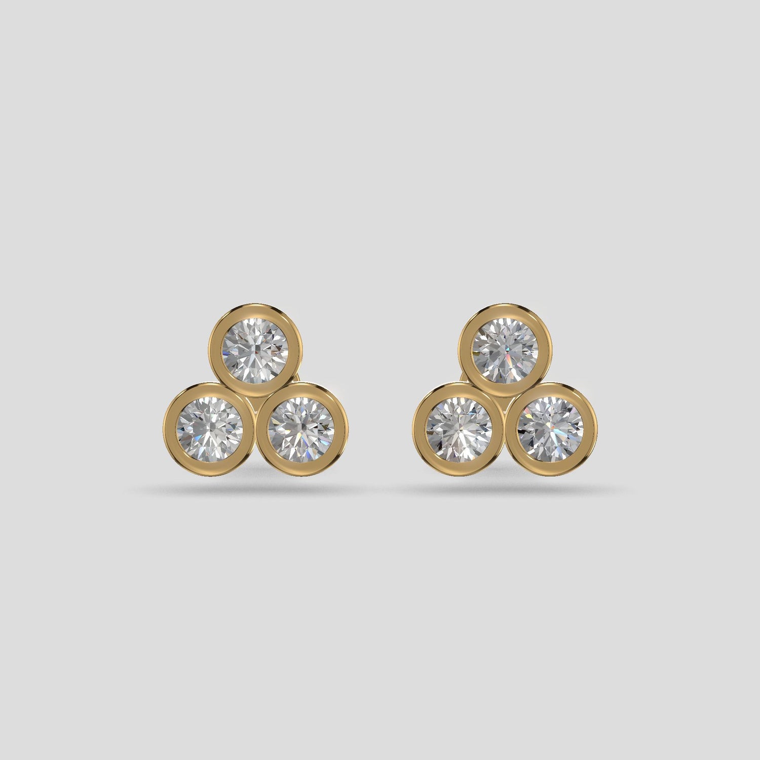 Trilight Cluster Studs Gold