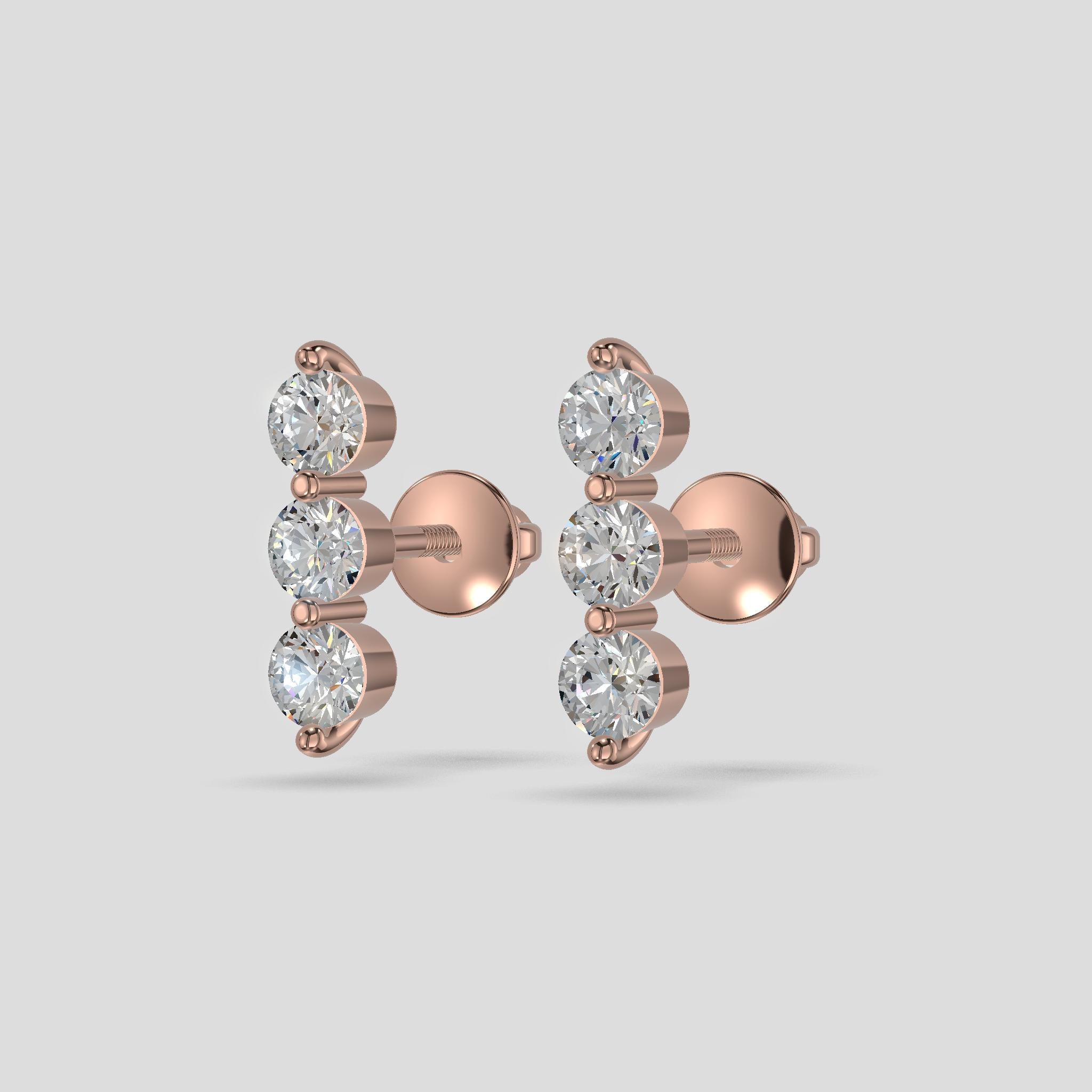 Aurora Drop Trio Earrings Gold