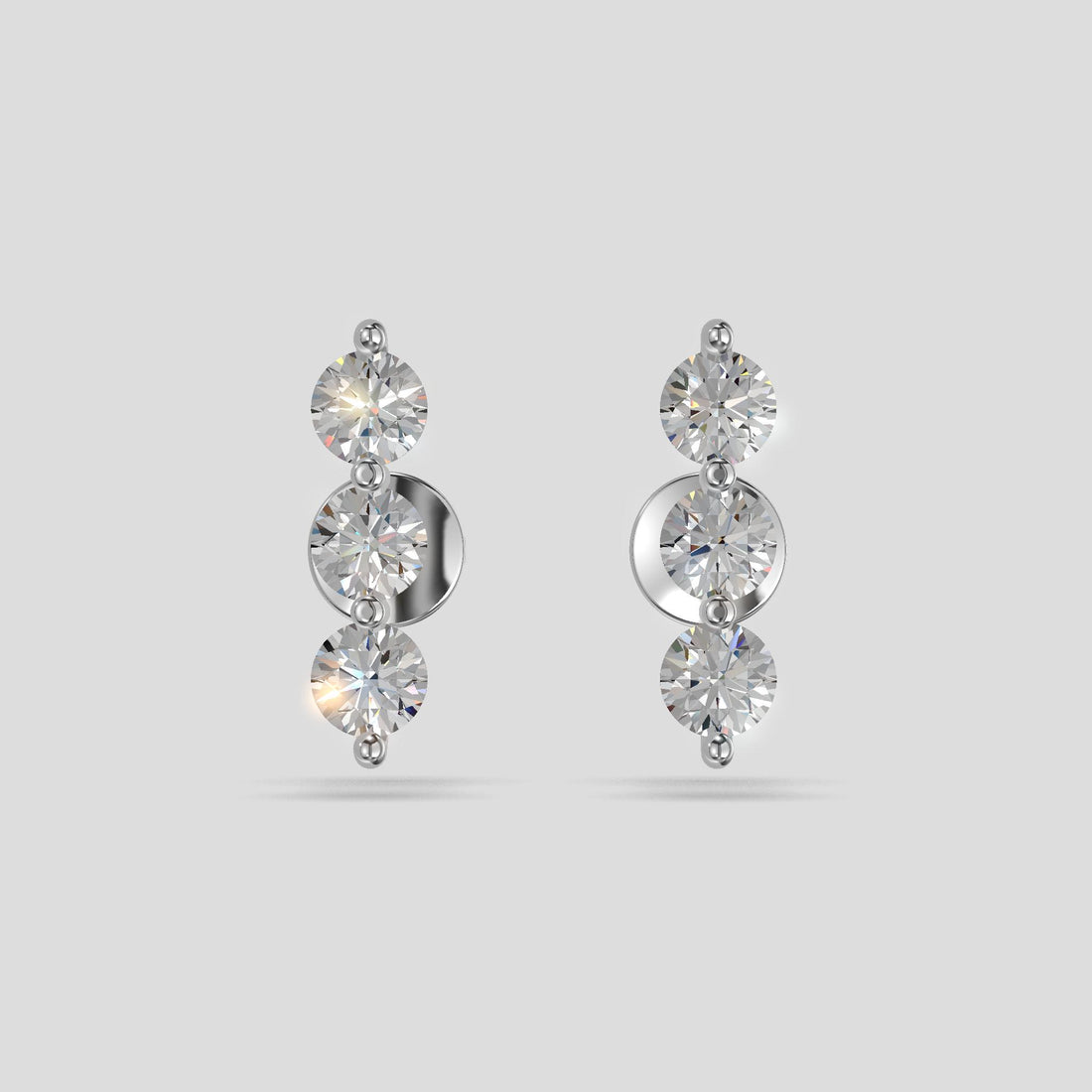 Aurora Drop Trio Earrings Silver