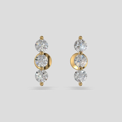 Aurora Drop Trio Earrings Gold