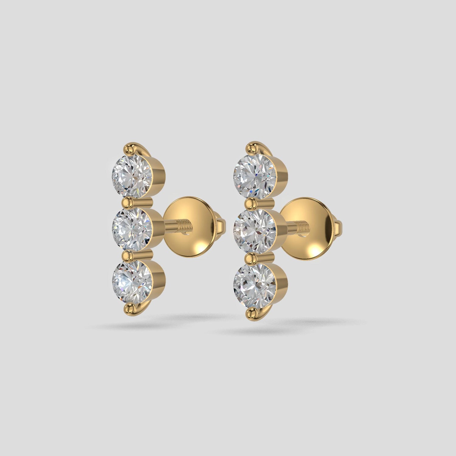 Aurora Drop Trio Earrings Gold