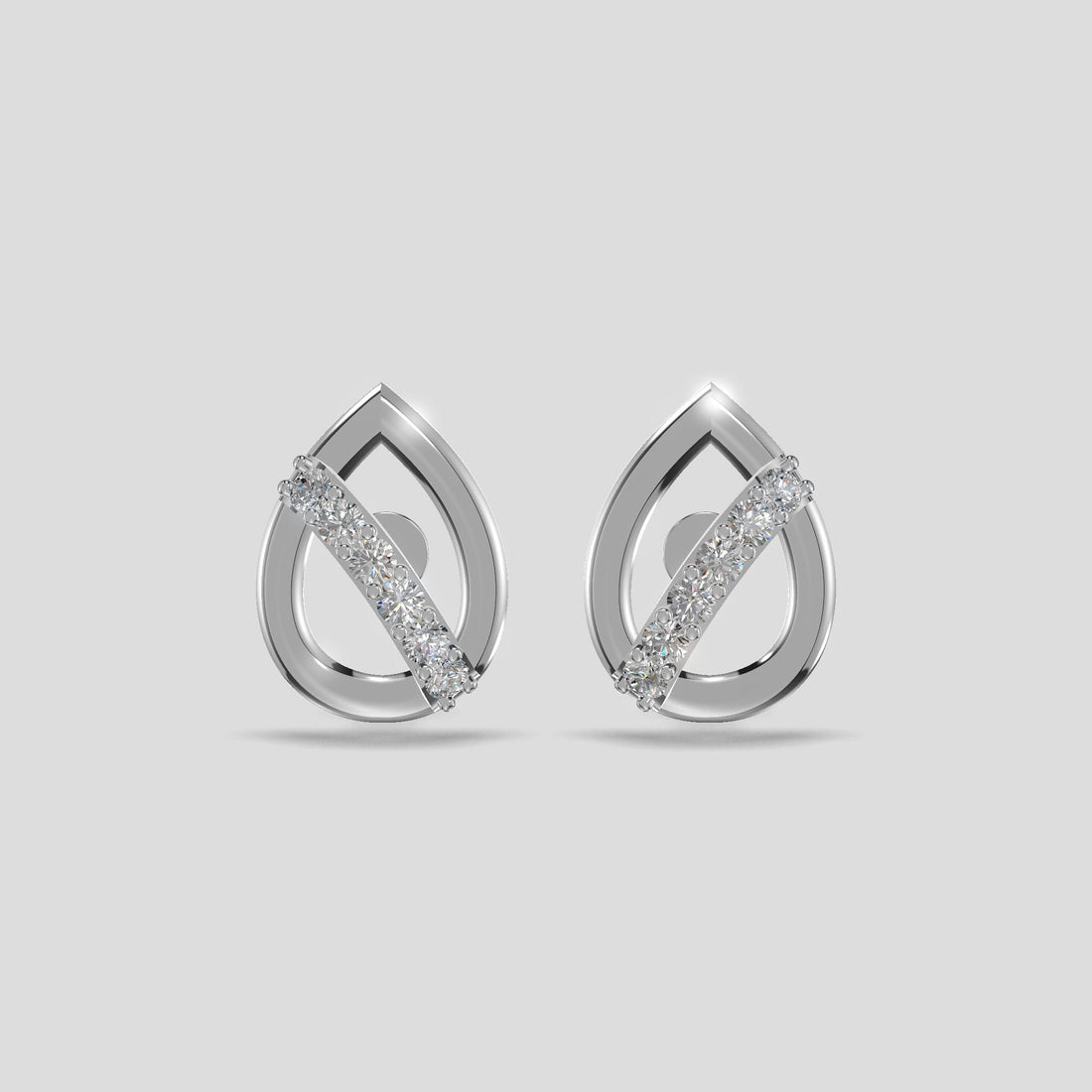 Raindrop Elegance Diamond Earrings Silver