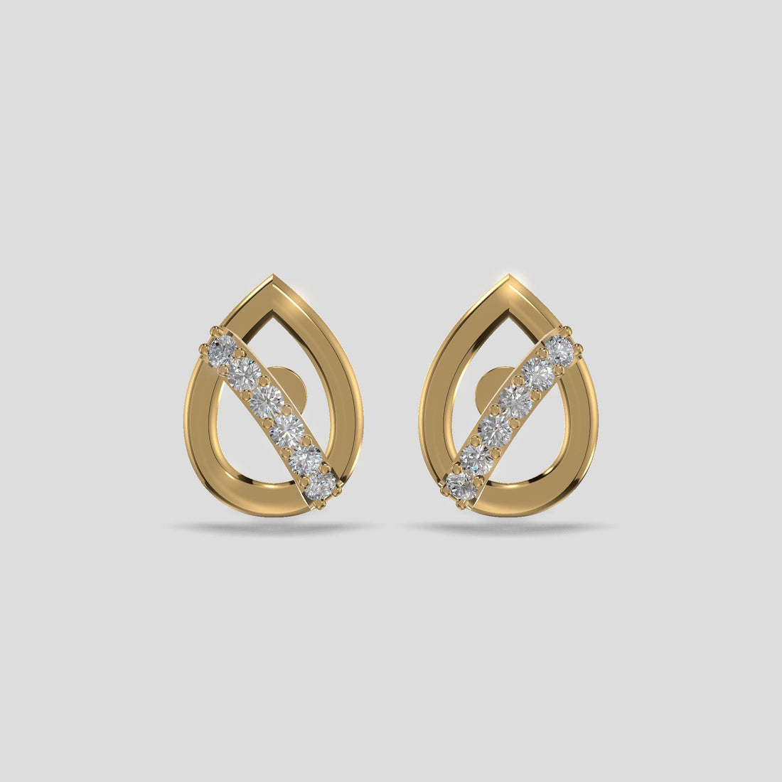 Raindrop Elegance Diamond Earrings Gold