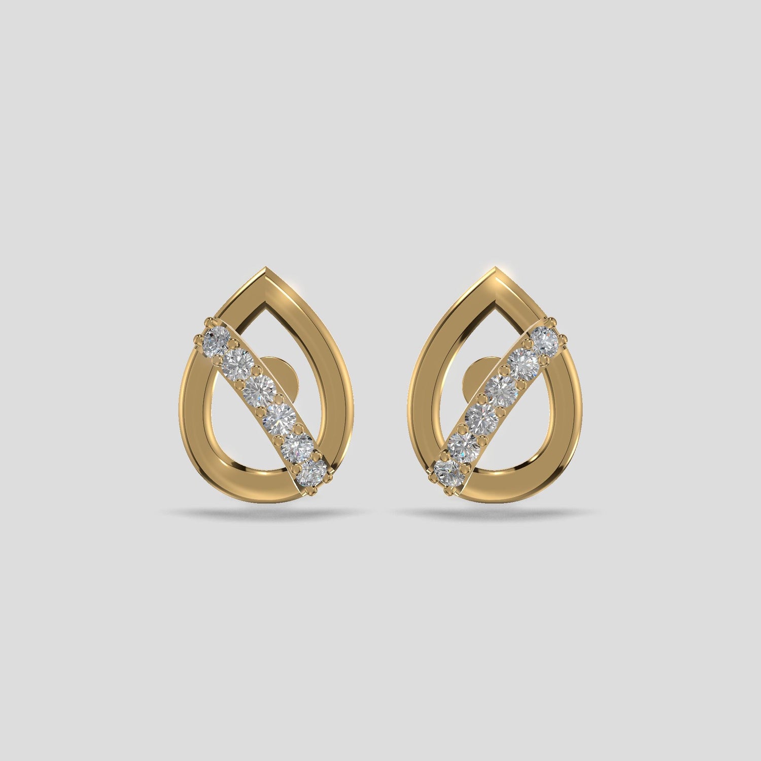 Raindrop Elegance Diamond Earrings Gold
