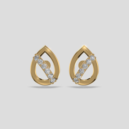 Raindrop Elegance Diamond Earrings Gold