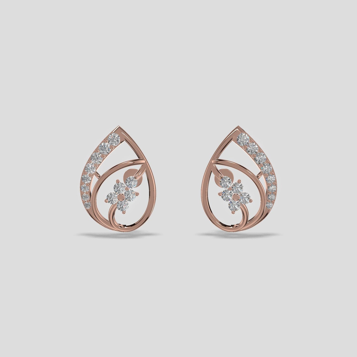 Floral Cascade Earrings Gold