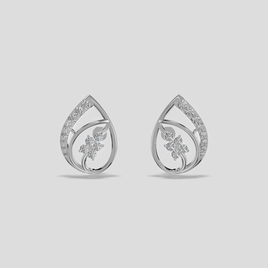 Floral Cascade Earrings Silver
