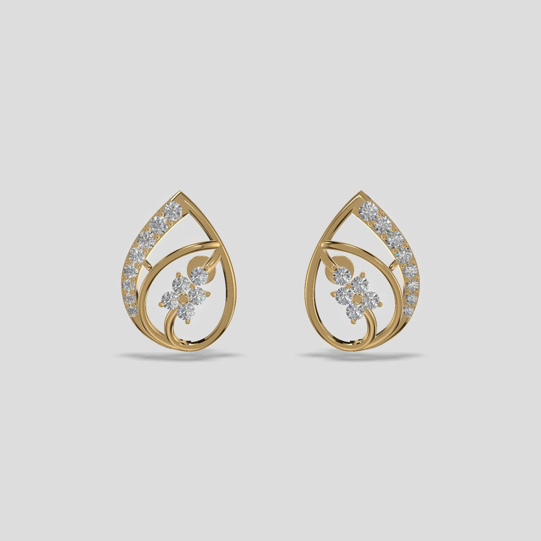 Floral Cascade Earrings Gold