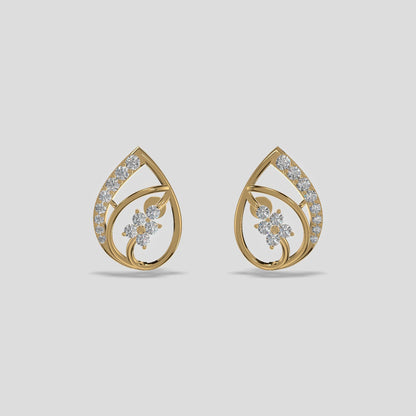 Floral Cascade Earrings Gold