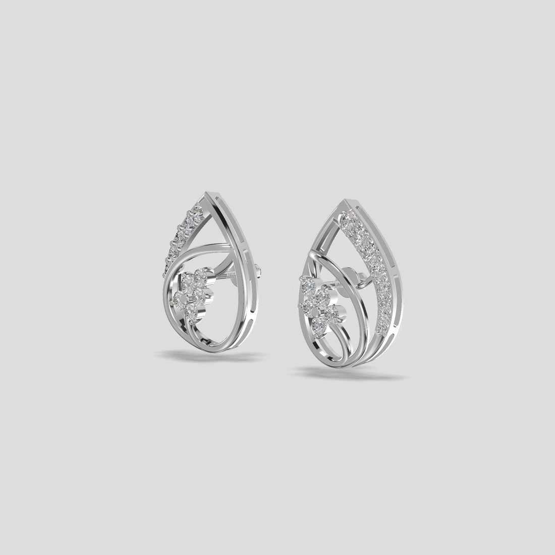 Floral Cascade Earrings Silver