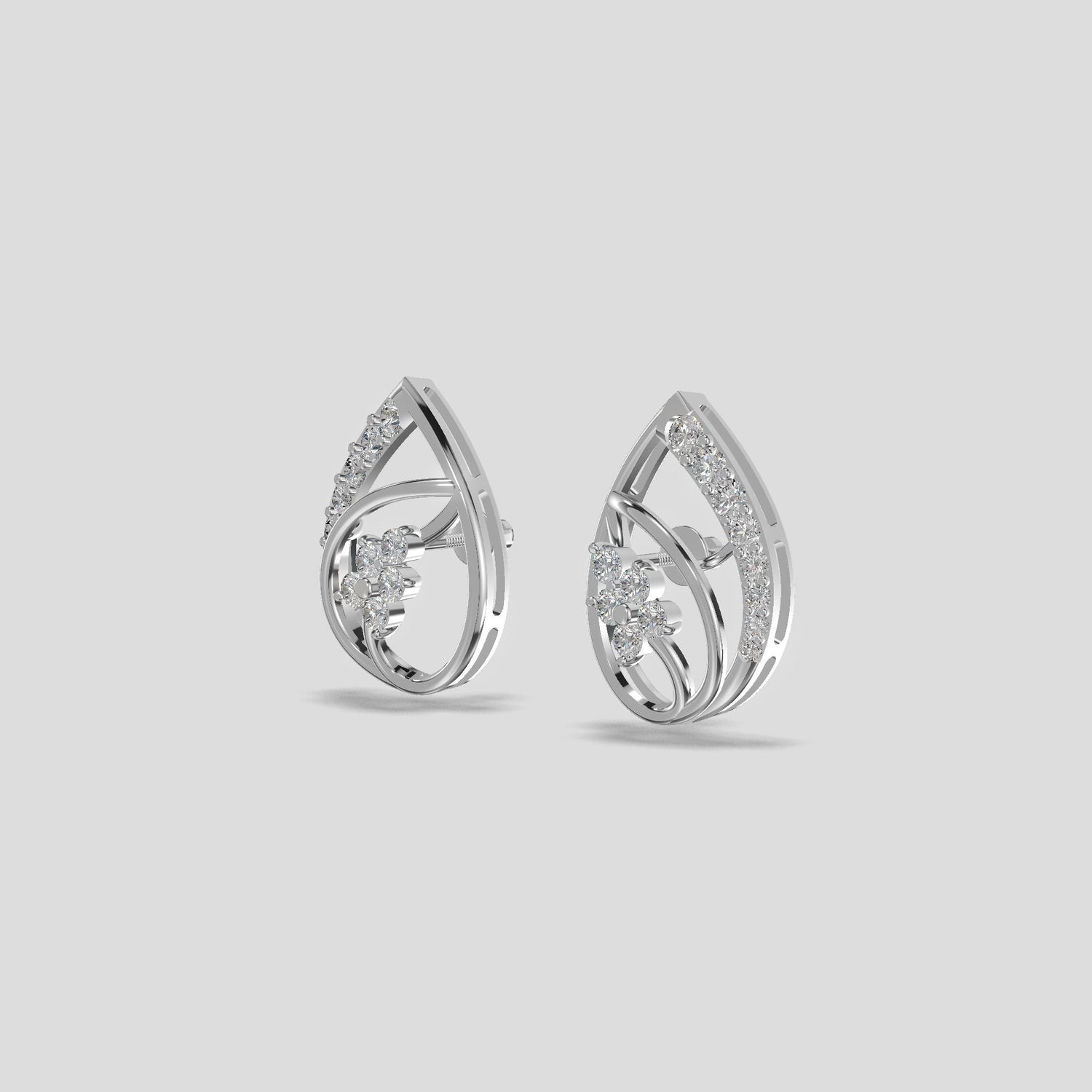 Floral Cascade Earrings Gold