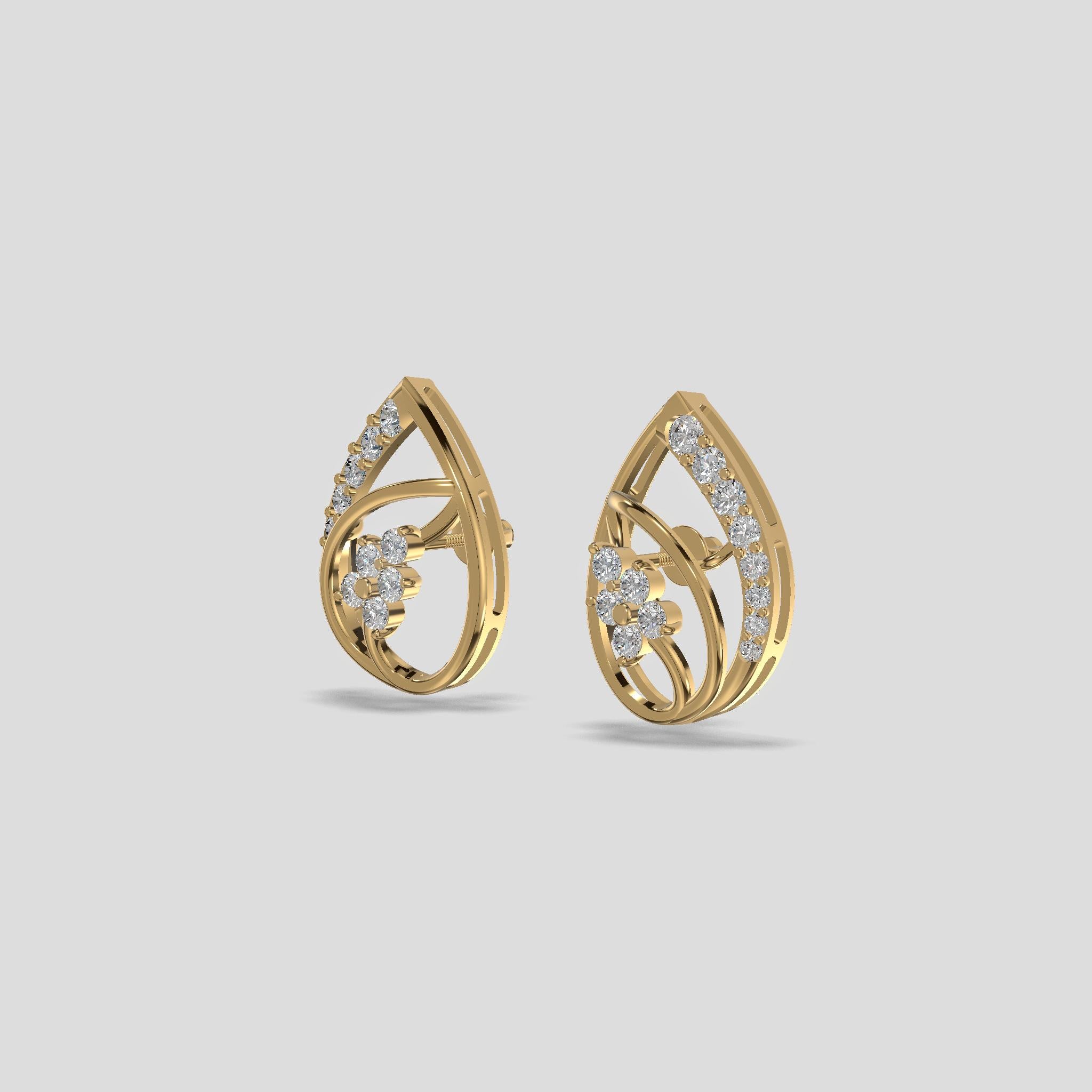 Floral Cascade Earrings Gold