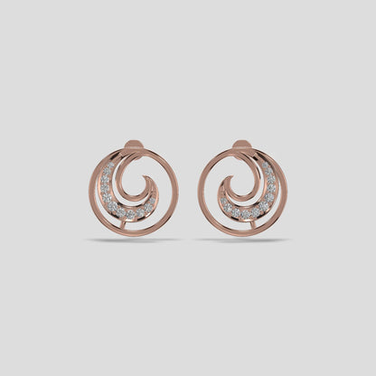 Golden Spiral Bloom Earrings Gold