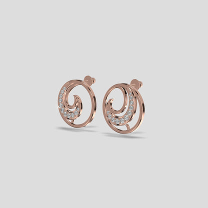 Golden Spiral Bloom Earrings Gold