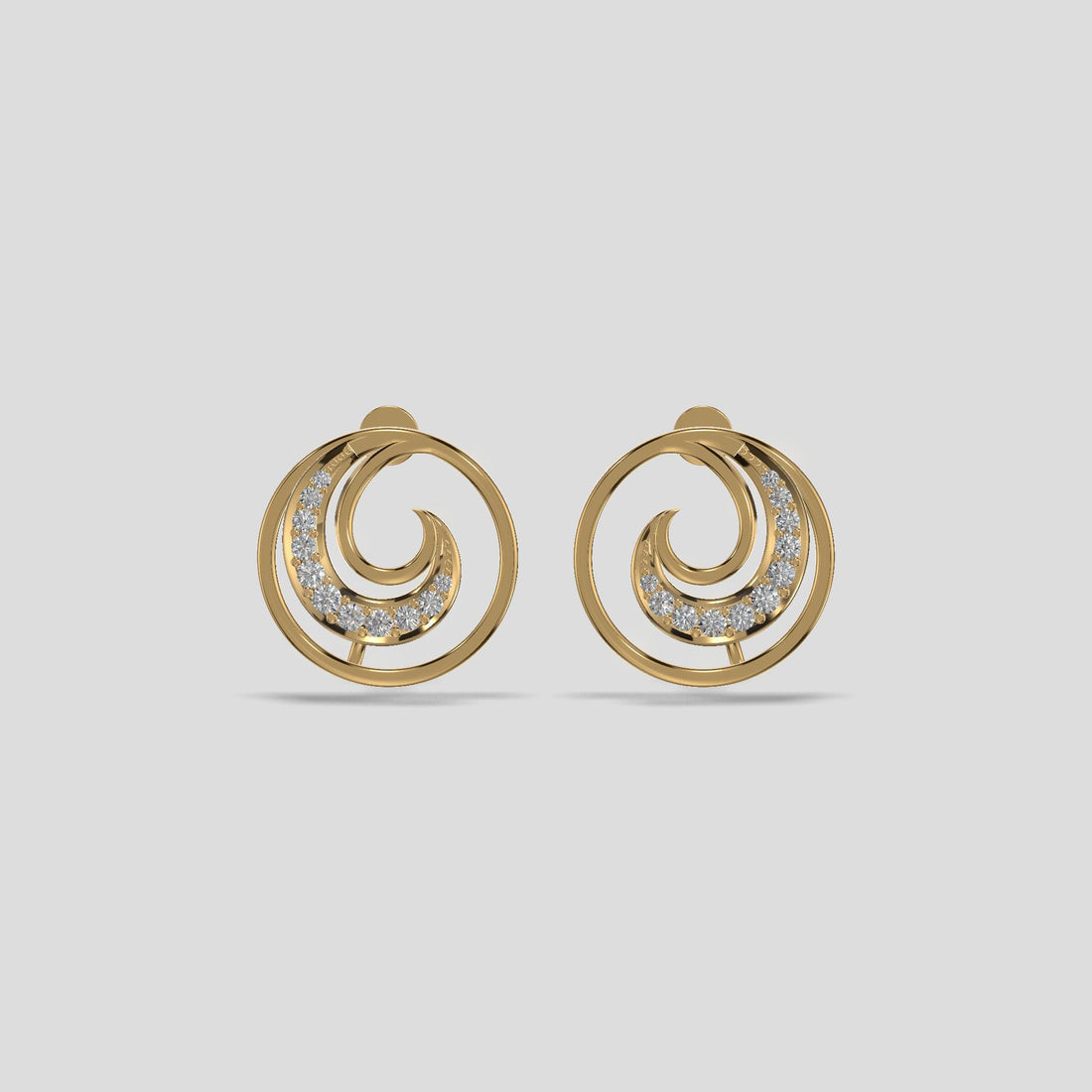 Golden Spiral Bloom Earrings Gold